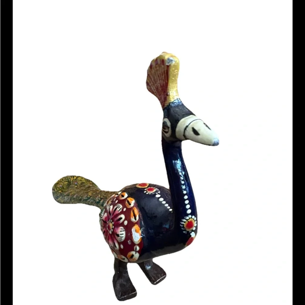 Colorful Peacock Bird Figurine metal